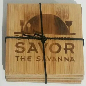 Disney World Animal Kingdom Wooden Coaster Set